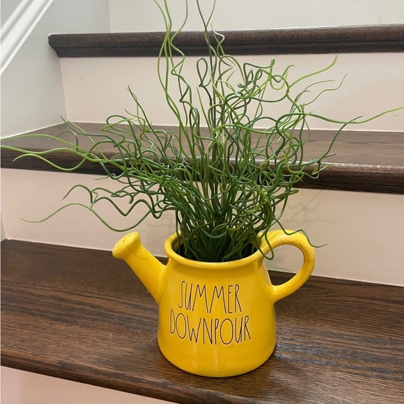 Rae Dunn Other - NEW RAE DUNN YELLOW “SUMMER DOWNPOUR” CERAMIC WATERING CAN